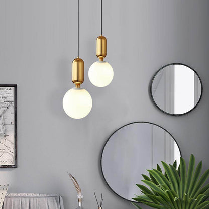 Nordic LED Pendant Lights Frosted Glass Industrial Handin Pendant Lamp Modern Bedroom Hanglamp Living Room Suspension Luminaire