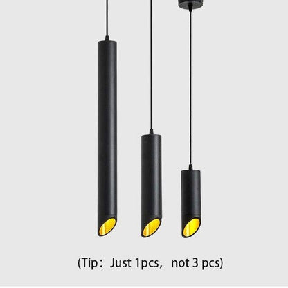 led Pendant Lamp Long Tube light GU10 7W Island Dining Room Shop Bar Counter Decoration Cylinder Pipe Pendant Light Kitchen Lamp