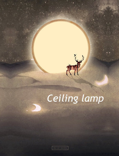 LED Ceiling Light Modern Lamp Panel Living Room Round Lighting Fixture Remote Control