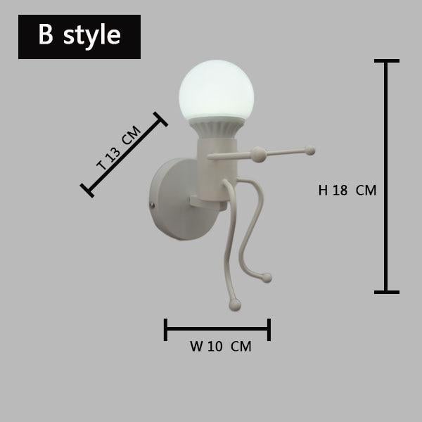 Iron Led Wall Lamp American Creative Wall Lights Metal Cartoon Robot Sconce Wall Light bedroom Children room Luminaire