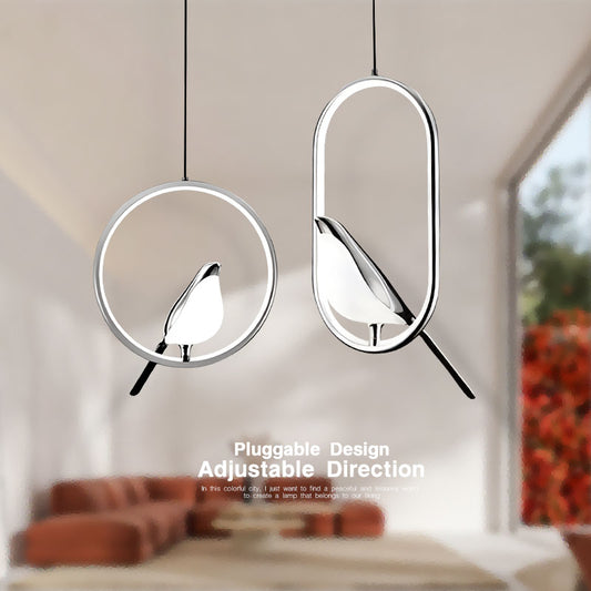 Magpie Bird LED Cord Pendant Lamps for Bedside Bedroom Indoor Chandelier Hanging Lamps Decor for Living Room Restaurant Lighting