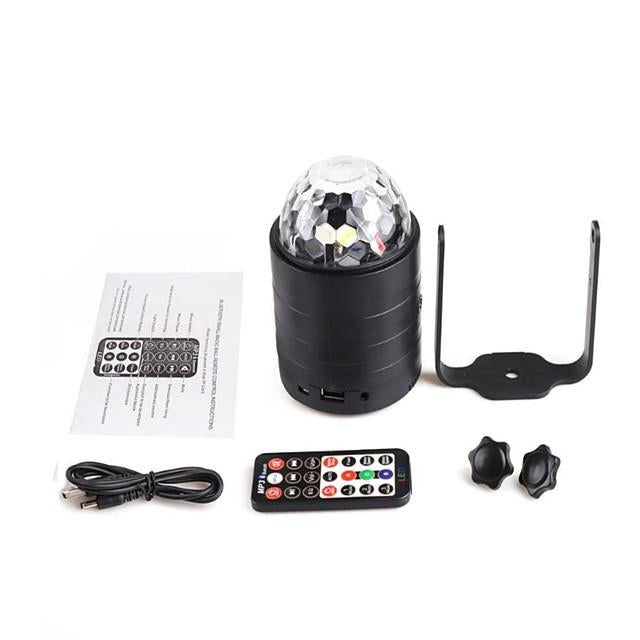 Bluetooth Sound Activated Strobe Light Crystal Magic Ball Party Lights Rotating Disco XMAS LED Stage Lights Home Projector Lamp