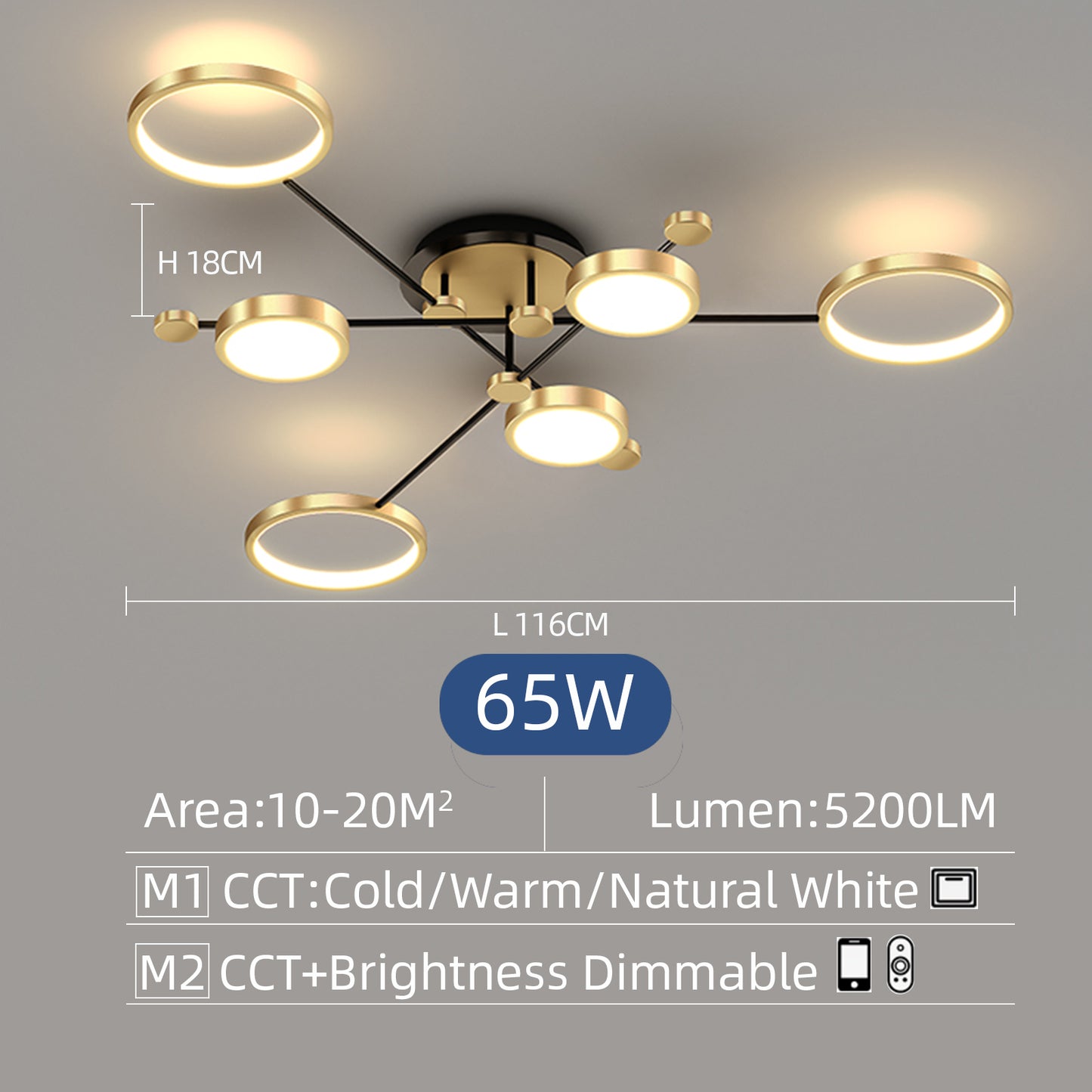 LED Ceiling Hanging Chandelier Lighting Dimmable ceiling lamps Kitchen Dinng Living Room Pendant Light
