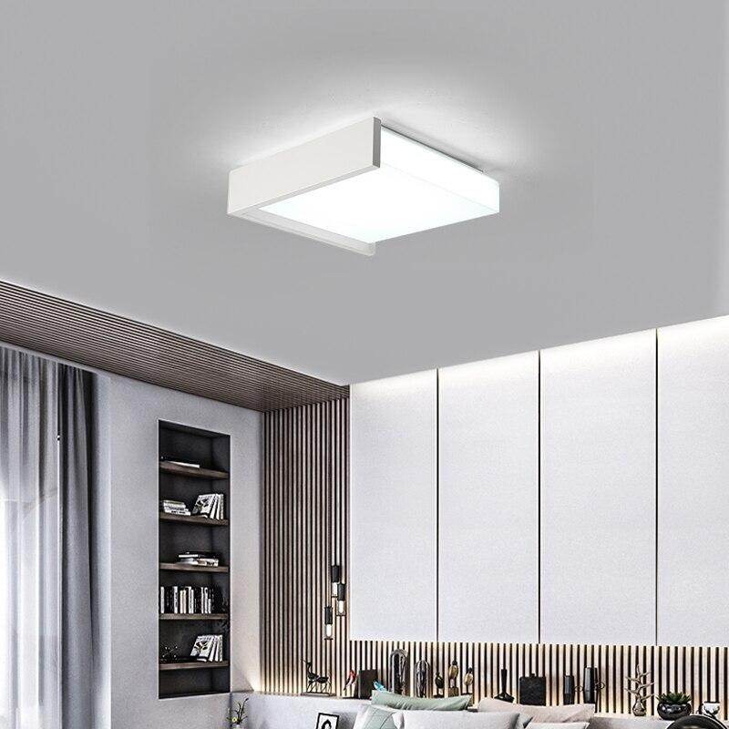Black / White Square Minimalism Simple LED Ceiling Lights For Living Room Bedroom