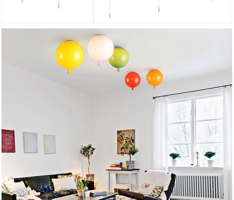 Dia 25cm 6 Colors Balloon Acrylic Pendant Light fixture home deco Bedroom Children Room E27 Energy-saving Lamps  Pendant Lamp