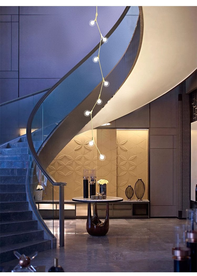 Stair Long Chandelier Modern Simple Personalized Creative Lamp