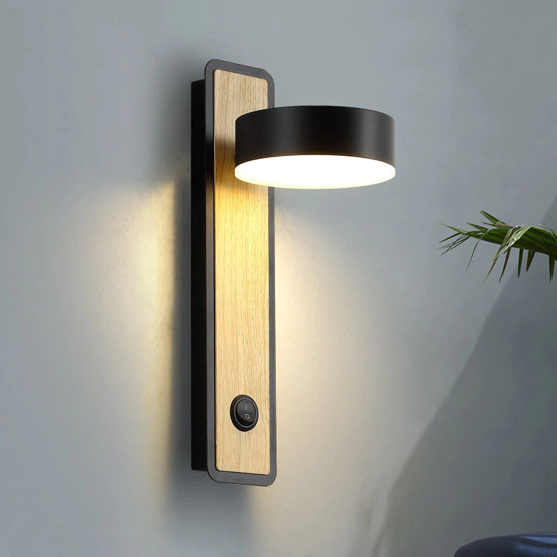 Nordic modern simple indoor wall lamp living room decoration stair lamp bedroom Hotel creative decoration rotating bedside lamp