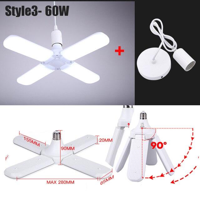 E27 Led Bulb Lamp Ampoule Leds Football Lamps Bulbs Foldable Fan Blade Lights Adjustable 45W 40W 60W For Kitchen Lighting