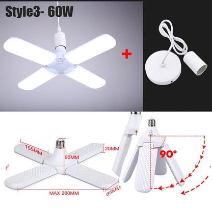 E27 Led Bulb Lamp Ampoule Leds Football Lamps Bulbs Foldable Fan Blade Lights Adjustable 45W 40W 60W For Kitchen Lighting