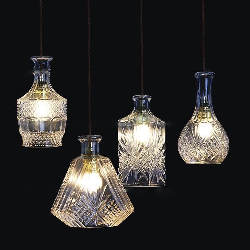 Wine Bottle Led Pendant Light Cafe Bar Decoration Loft Hanglamp Kitchen Hanging Light Fixture Dining Room Hanging Lamp