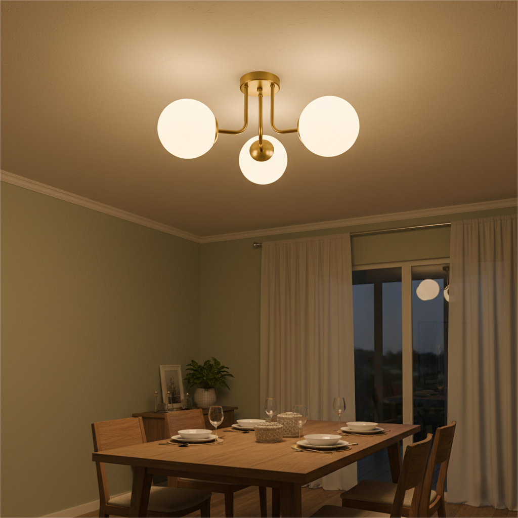 Nordic Magic Bean Bedroom Living Room Ceiling Light Modern PVC White Ball Glass Embedded Corridor Iron Art Light