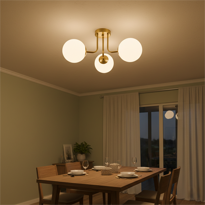 Nordic Magic Bean Bedroom Living Room Ceiling Light Modern PVC White Ball Glass Embedded Corridor Iron Art Light