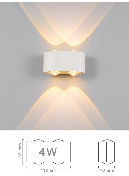 Wall Lamp Led Aluminum Outdoor Indoor Ip65 Up Down White Black Modern For Home Stairs Bedroom Bedside Bathroom Light