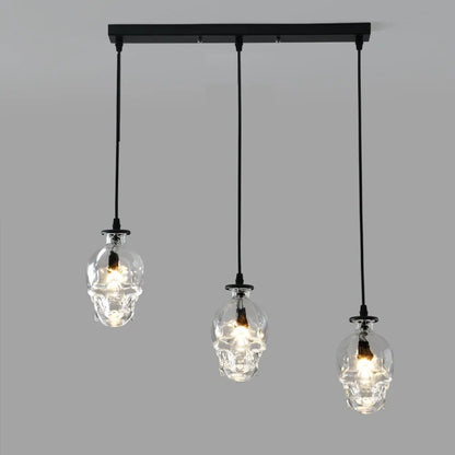Retro Skull Clear Glass Pendant lights Dinning Room Bar Glass lampshade Lamp Demon Ghost Skeleton for Home Decor Light Fixture