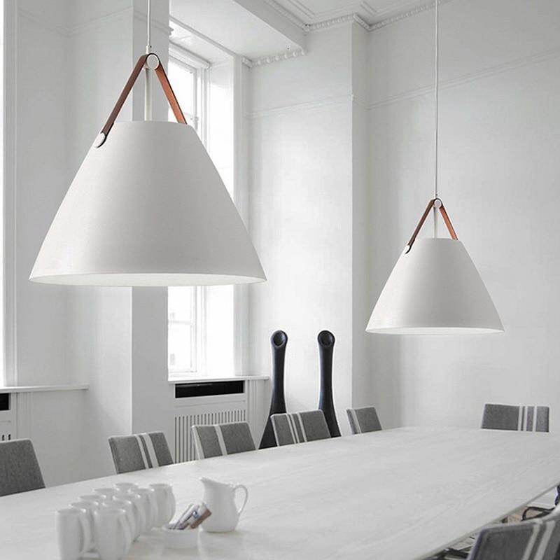 Nordic Simple Black White Pendant Light E27 LED Modern Hanging Lamp For Bedroom Living Room Hotel Restaurant Cafe Dining Room