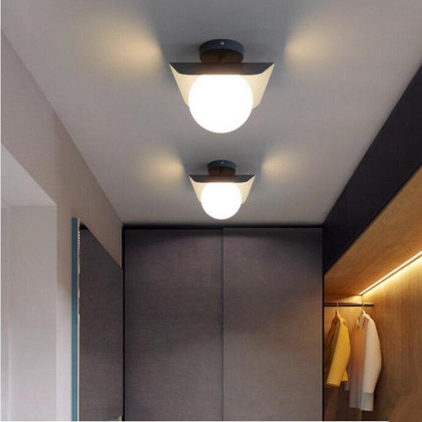 Creative Ceiling Lamp Contracted LED Glass Iron Indoor Light Decorate Lighting Restaurant   Modern Light Fixture
