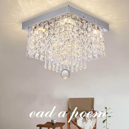 Modern Square Crystal Pendant Lamp LED Lamps Restaurant Corridor  LED Pendant Lights Led Lustre Light