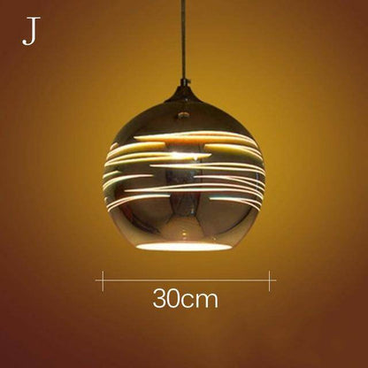 Modern 3D Colorful Nordic Starry Sky Hanging Glass Shade Pendant Lamp Lights E27 LED For Kitchen Restaurant Living Room