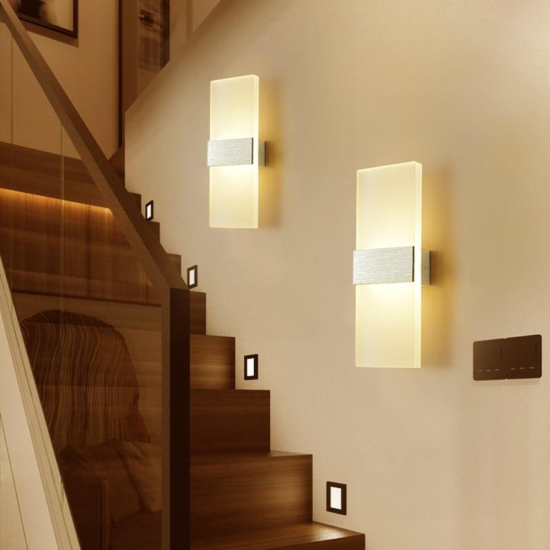 Mini 3/6/12W Led Acrylic Wall Lamp Long warm white Bedding Room Living Room Indoor wall lamp ZBD0028