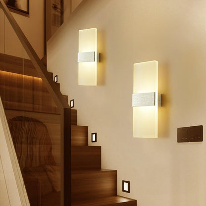 Mini 3/6/12W Led Acrylic Wall Lamp Long warm white Bedding Room Living Room Indoor wall lamp ZBD0028