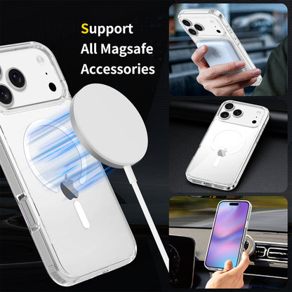IPhone 17 Pro Max Magnetic Shockproof Transparent Case IPhone 17 Air Magnetic Case with Buttons