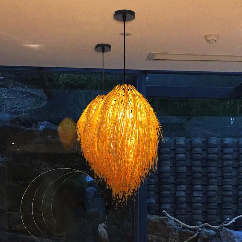Creative Service Handmade Rattan Lamp Hot Pot Restaurant Bamboo Chandelier