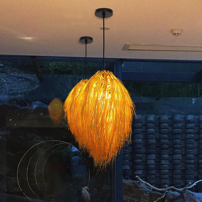 Creative Service Handmade Rattan Lamp Hot Pot Restaurant Bamboo Chandelier