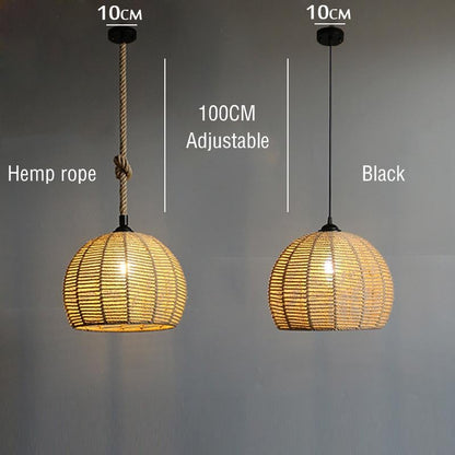 American Round Hemp Rope Chandelier