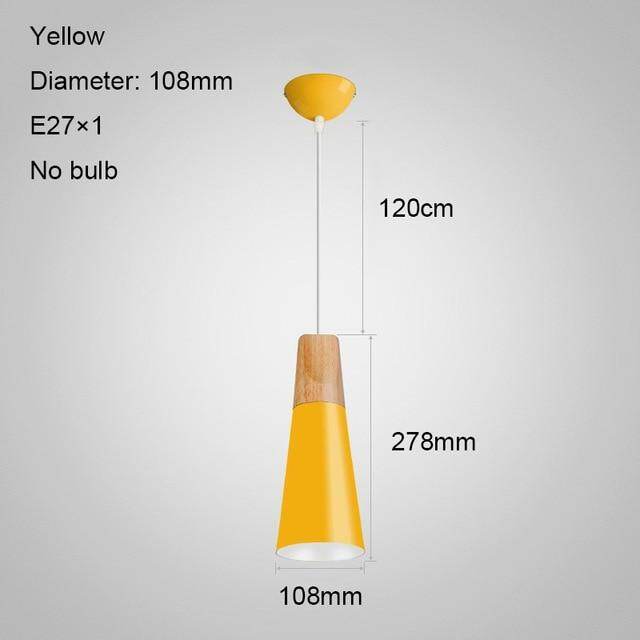 Nordic LED Pendant Lights Dining Room Pendant Lamp Modern Colorful Restaurant Kitchen Coffee Bedroom Loft Hanglamp Wood E27