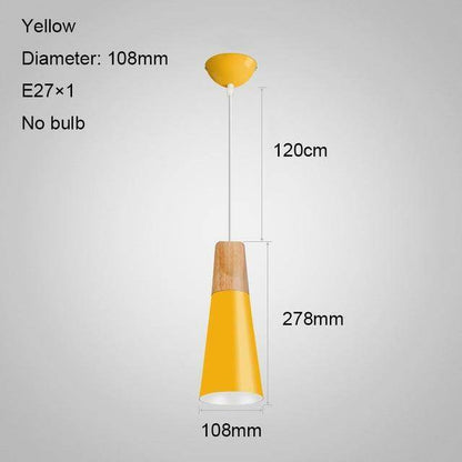 Nordic LED Pendant Lights Dining Room Pendant Lamp Modern Colorful Restaurant Kitchen Coffee Bedroom Loft Hanglamp Wood E27