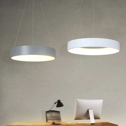 Gray Circle LED Pendant Lights Modern For Dining Room Restaurant Decoration Hanging Lamp Living Bedroom Fixtures Luminaria