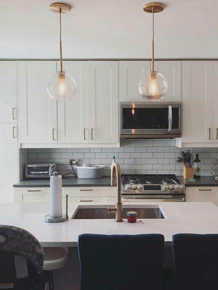 Loft Modern Pendant Light Silver Gold Glass Ball Hanging Lamp Hanglamp Kitchen Light Fixture Dining Living Room Luminaire
