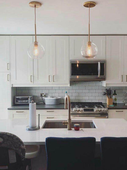 Loft Modern Pendant Light Silver Gold Glass Ball Hanging Lamp Hanglamp Kitchen Light Fixture Dining Living Room Luminaire