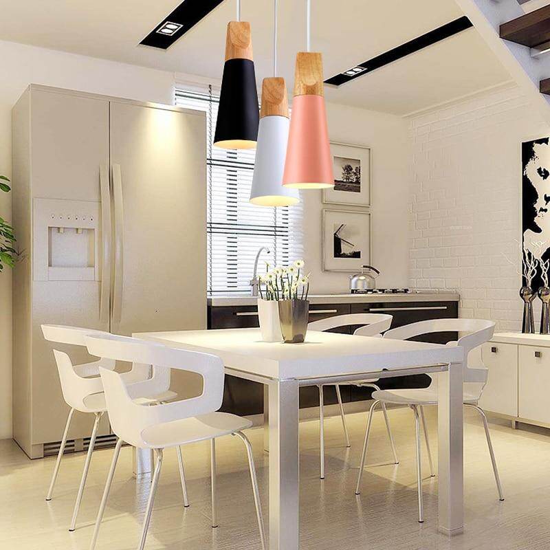 Nordic Modern Macaron Combination Wooden Pendant Lamp Loft Restaurant Cafe Decoration Pendant Light Bedroom Bedside Hanging Lamp