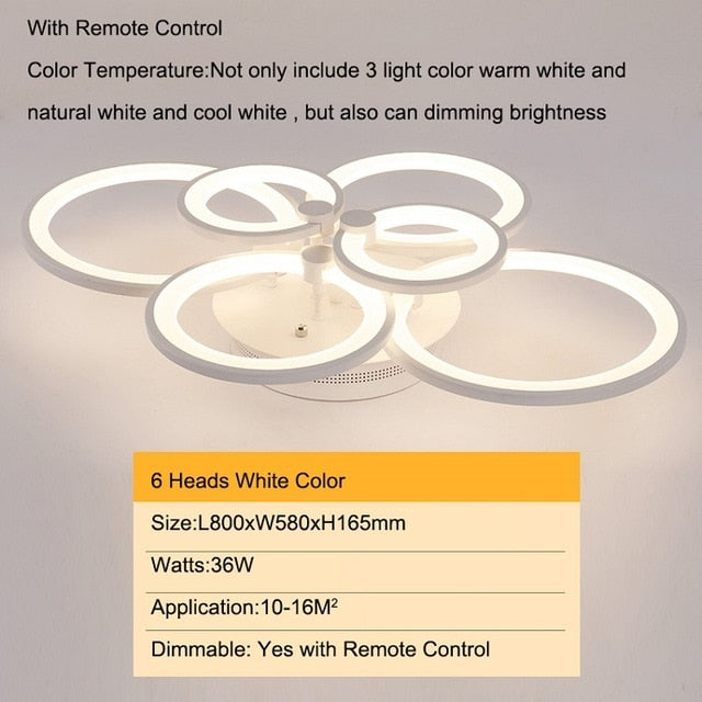 Gleam RC Modern Led Ceiling Lights For Living Room Bedroom Study Room Ceiling Lamp Plafondlamp White Color
