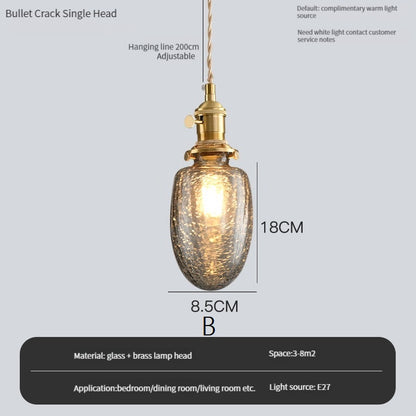Vintage Edison Switch Pendant Light Crystal Glass Shade Loft Bar Hanging Ceiling Lamp For Kitchen Dining Room Bedroom Chandelier