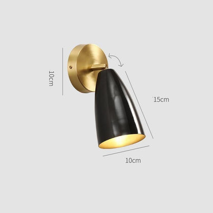 Nordic Copper Bedroom Wall Lamp Creative Modern Minimalist Stair Corridor Porch Living Room Dining Room Personality Copper Wall Lamp