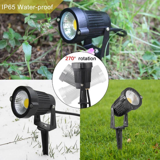 4pcs 5W LED Landscape Lights Waterproof Garden Pathway Lights Walls Trees Flags Outdoor Spotlights with Spike Lawn lamps