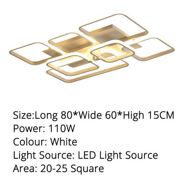 Grey White Rectangle Shape Modern LED Ceiling Lights For Living Room Bed Room Studio Lighting Creative Modern Ceiling Lamp