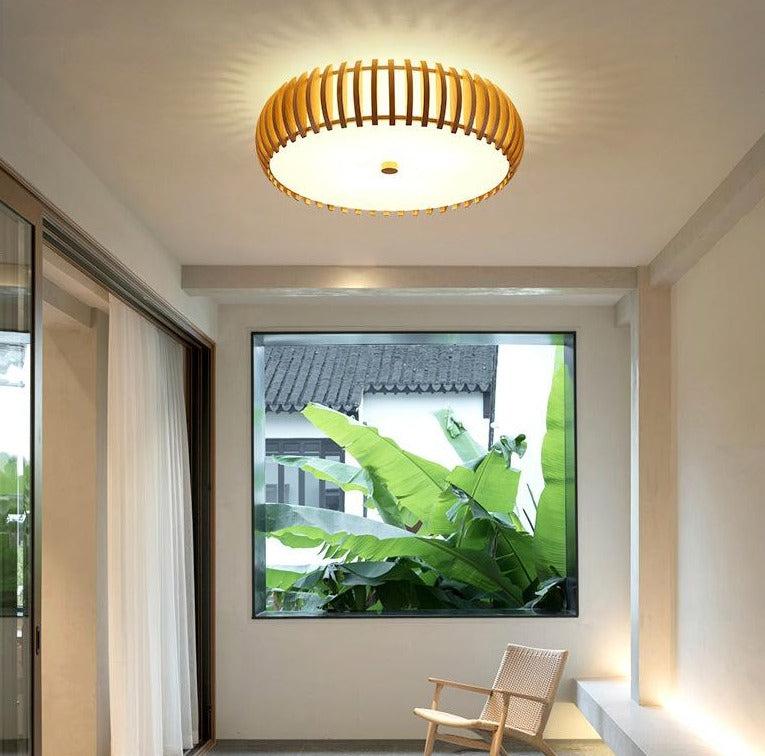 Nordic Simple Bedroom Warm Romantic Study Restaurant Solid Wood Ceiling Lamp