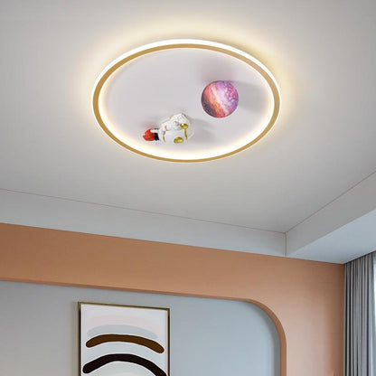 New Creative Astronaut Ceiling Lamp Children's Room Cartoon Moon Planet Bedroom Study Round Nordic Lamps
