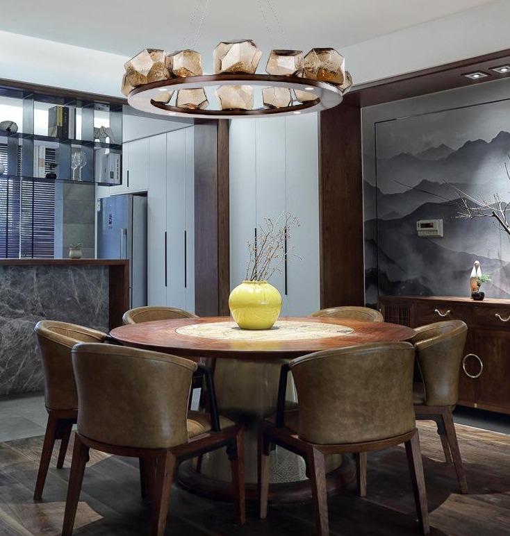 Nordic Creative Living Room Chandelier Modern Minimalist Shaped Glass