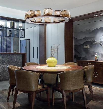 Nordic Creative Living Room Chandelier Modern Minimalist Shaped Glass