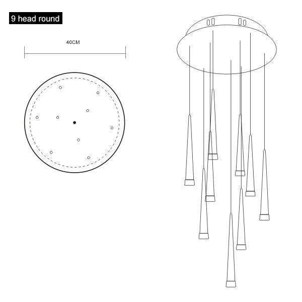 Modern Led Pendant Lights Fixture For Dining Room Aluminum Hardware Hanging Lamp  Lighting Restaurant Decorated For 15-30 Meters