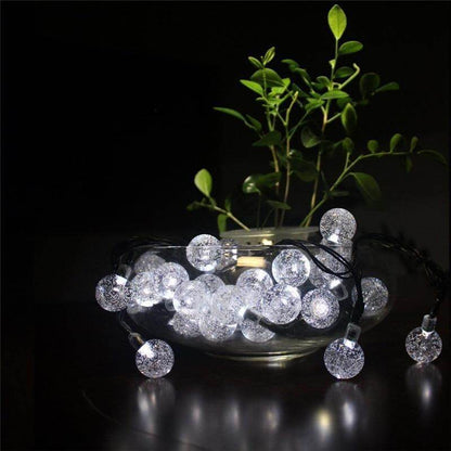5M 7M 10M Solar Lamp Crystal Ball LED String Lights Flash Waterproof Fairy  For Outdoor Garden Christmas Wedding Decoration