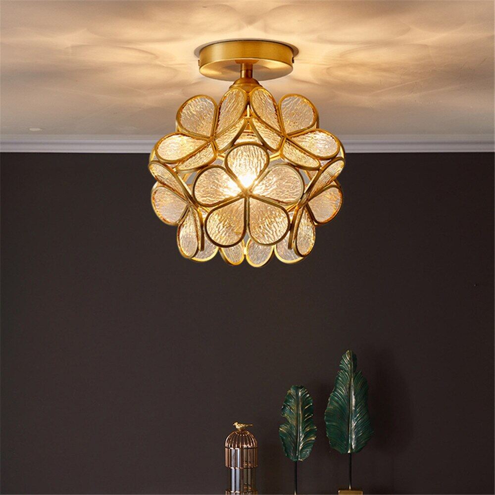 Tiffany Colorful Flower Glass Ceiling Lamp LED Modern Indoor Lamp Restaurant Dining Room  Cafe Shop Lighting Fixture