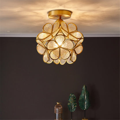 Europe Colorful Flower Glass Ceiling Lamp E26/27 LED Indoor Lamp Modern Restaurant Dining Room Bar Cafe Shop Lighting Fixture