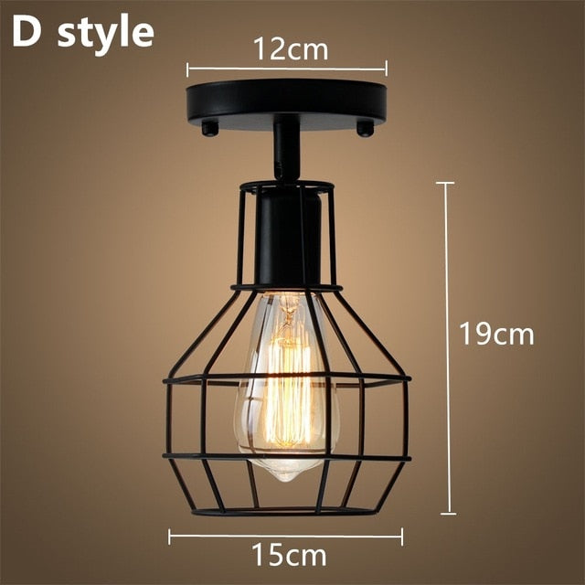 Modern Led Ceiling Lights Adjustable Angle Iron Cage Loft Bulb Ceiling Lamps E27 Industrial Indoor Lighting ZXD0004