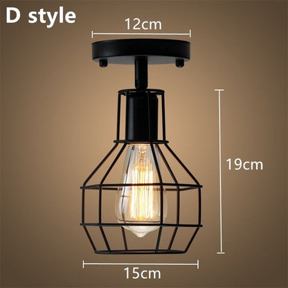 Modern Led Ceiling Lights Adjustable Angle Iron Cage Loft Bulb Ceiling Lamps E27 Industrial Indoor Lighting ZXD0004