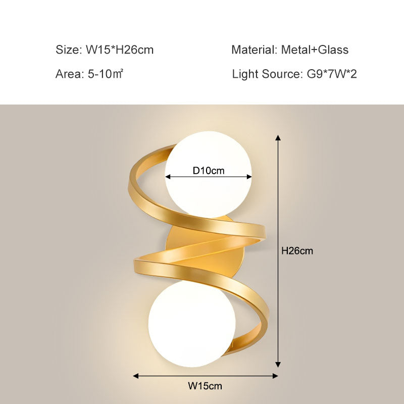 White Frosted Glass Lampshade Wall Lights G9 7W Creative Dining room Bedroom Bedside Aisle Wall Lamp Modern LED Lighting